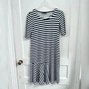 MAX MARA WEEKEND Oversized T-Shirt Dress Blue Striped Short Sleeve Midi M $485